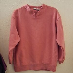 Women's Pink V-Neck Sweater
